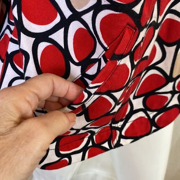 Ruby Road Denim Jacket Red, Black, White and Tan Print Size 18W - Picture 4 of 10